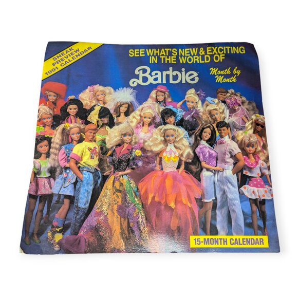 Vintage 1991 Calendar Exciting World of Barbie-Sneak Preview See What's New - Picture 1 of 16